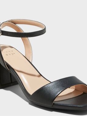 a new day Black Block Heel Sandal with Ankle Strap